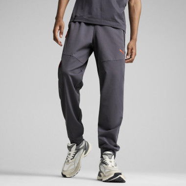 PUMATECH Men's Track Pants in Galactic Gray/Redmazing, Size Small, Polyester/Elastane