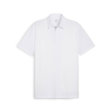 Pure Solid Men's Golf Polo Top in White Glow, Size Small, Polyester by PUMA