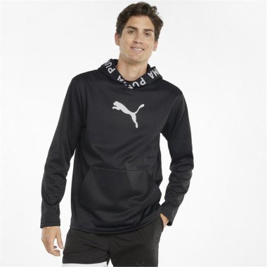PWRFLEECE Men's Training Hoodie in Black, Size Small, Polyester by PUMA