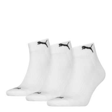 Quarter Socks (3 Pack) Unisex in White, Size 3.5