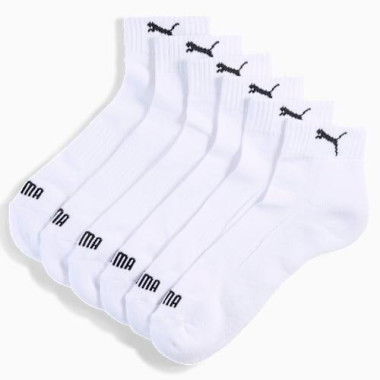 Quarter Socks (3 Pairs) Unisex in White, Size 3.5