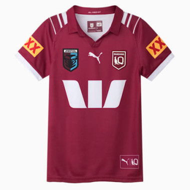 Queensland 2025 Women's Replica Home Jersey Shirt in Burgundy/White/Qrl Maroon Home, Size XS by PUMA