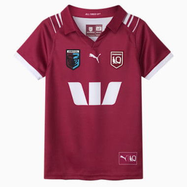 Queensland 2025 Youth Replica Home Jersey Shirt in Burgundy/White/Qrl Maroon Home, Size XS by PUMA