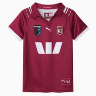 Detailed information about the product Queensland 2025 Youth Replica Home Jersey Shirt in Burgundy/White/Qrl Maroon Home, Size XS by PUMA