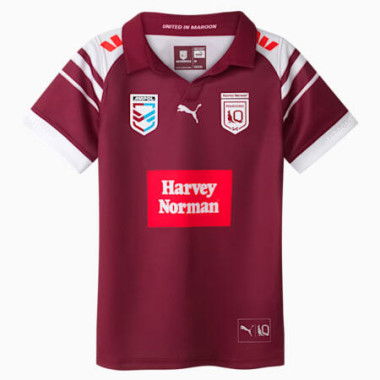 Queensland 2025 Youth WSOO Replica Home Jersey Shirt in Burgundy/White/Qrl Wsoo Home, Size Small by PUMA