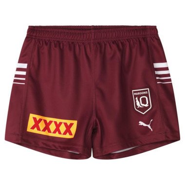Queensland Maroons 2024 Menâ€™s Replica Short in Burgundy/White/Qrl Maroon Home, Size Medium by PUMA