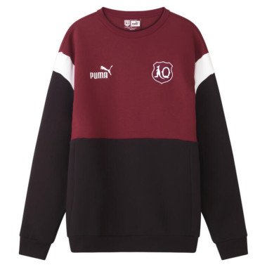 Queensland Maroons 2024 Unisex Heritage Crew Top in Black/Burgundy/White, Size XL, Cotton/Polyester by PUMA