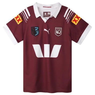 Queensland Maroons 2024 Womenâ€™s Replica Jersey Shirt in Burgundy/White/Qrl Maroon Home, Size XL by PUMA