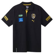 Detailed information about the product Richmond Football Club 2025 Men's Team Polo Top in Black/Vibrant Yellow/Rfc, Size Large by PUMA