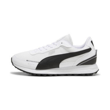 Road Rider Leather Sneakers in White/Black, Size 13 by PUMA