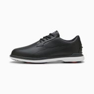 Detailed information about the product Royale Golf Shoes Men in Black/Flat Dark Gray/Red Blast, Size 7, Synthetic by PUMA Shoes