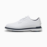 Detailed information about the product Royale Men's Golf Shoes in White/Deep Navy/Team Light Blue, Size 7.5, Synthetic by PUMA Shoes