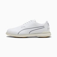 Detailed information about the product Royale Single Malt Golf Shoes Men in White/Deep Navy/Gold, Size 7, Synthetic by PUMA Shoes