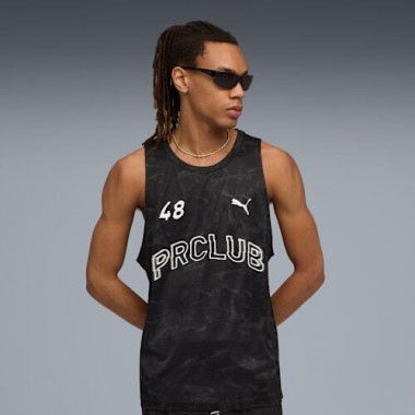 RUN CLUB Men's Graphic Tank Top in Black, Size Small, Polyester by PUMA