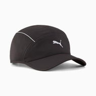 Detailed information about the product Runner Short Visor Unisex 5 Panel Cap in Black, Size Small, Polyester by PUMA