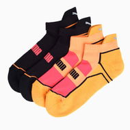 Detailed information about the product Running Short Socks (2 Pairs) Unisex in Black/Orange, Size 7