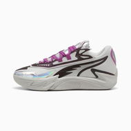 Detailed information about the product Scoot Zeros II Sterling Unisex Basketball Shoes in Feather Gray/Wild Berry, Size 8, Synthetic by PUMA Shoes