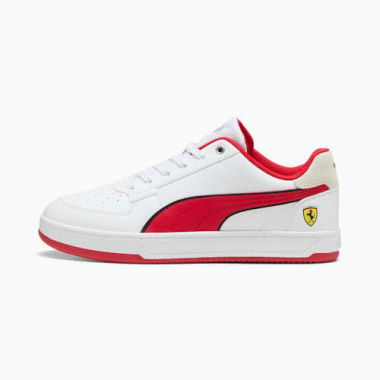 Scuderia Ferrari Caven 2.0 Unisex Sneakers in White/Rosso Corsa, Size 4, Rubber by PUMA Shoes