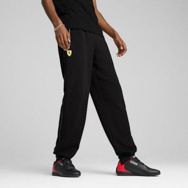 Scuderia Ferrari Race Men's Sweatpants in Black, Size Large, Cotton by PUMA