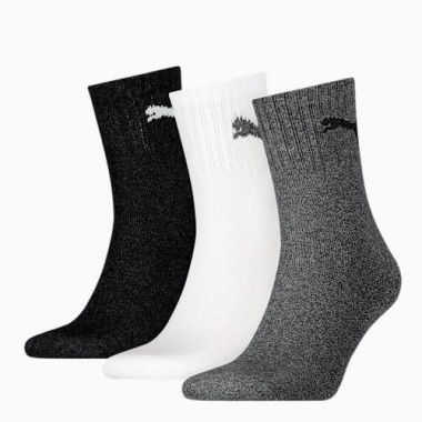 Short Crew Socks (3 Pairs) Unisex in grey/white/black, Size 7
