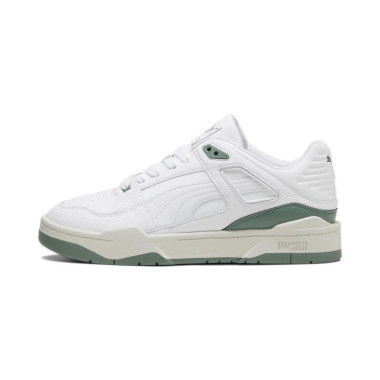 Slipstream Leather Unisex Sneakers in White/Eucalyptus, Size 13, Textile by PUMA