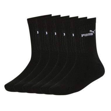 Sport Socks 6 Pack in Black, Size 3.5