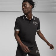 Detailed information about the product SQUAD Men's Polo Top in Black, Size Medium, Cotton by PUMA