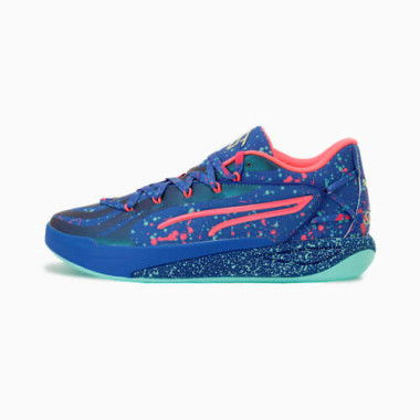 Stewie 4 Night Vision Basketball Shoes Women in Vivid Blue/Electric Peppermint, Size 7.5 by PUMA Shoes