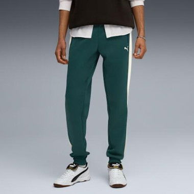 T7 ALWAYS ON Men's Track Pants in Green Terrain/Alpine Snow, Size Medium, Cotton by PUMA