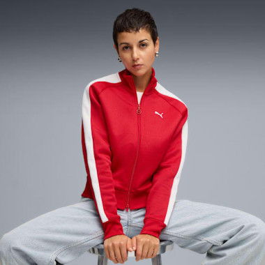 T7 ALWAYS ON Women's Short Track Jacket in For All Time Red, Size XS, Polyester/Cotton by PUMA