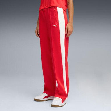 T7 ALWAYS ON Women's Straight Track Pants in For All Time Red, Size XS, Cotton by PUMA