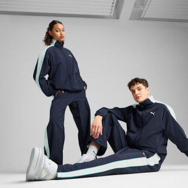 T7 Unisex Oversized Track Pants in New Navy, Size Small, Polyester by PUMA