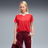 Detailed information about the product T7 Women's Relaxed Football Jersey Shirt in For All Time Red, Size Small, Polyester by PUMA