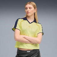 Detailed information about the product T7 Women's Relaxed Football Jersey Shirt in Gold Moon, Size Small, Polyester by PUMA