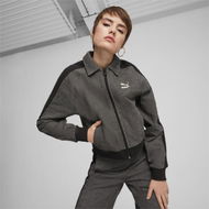 Detailed information about the product T7 Women's Track Jacket in Black/Alpine Snow, Size Large, Cotton by PUMA