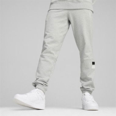 TEAM Men's Sweatpants in Light Gray Heather, Size Small, Cotton by PUMA