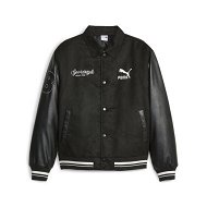 Detailed information about the product TEAM Men's Varsity Jacket in Black, Size 2XL, Polyester by PUMA