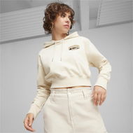 Detailed information about the product TEAM Women's Cropped Hoodie in Alpine Snow, Size Medium, Cotton by PUMA