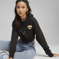 Detailed information about the product TEAM Women's Cropped Hoodie in Black, Size Large, Cotton by PUMA