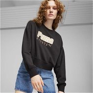 Detailed information about the product TEAM Women's Oversized Crew Top in Black, Size XL, Cotton/Polyester by PUMA