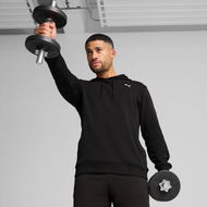 Detailed information about the product Train All Day Essentials Men's French Terry Hoodie in Black, Size Medium, Cotton/Polyester by PUMA