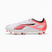 ULTRA 5 PLAY FG/AG Unisex Football Boots in White/Black/Glowing Red, Size 7, Textile by PUMA. Available at Puma for $90.00