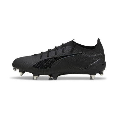 ULTRA 5 ULTIMATE MxSG Unisex Football Boots in Black/Silver/Shadow Gray, Size 12, Textile by PUMA Shoes