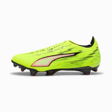 ULTRA 6 CARBON FG Unisex Football Boots in Yellow Alert/Black/Glowing Red, Size 7, Textile by PUMA Shoes