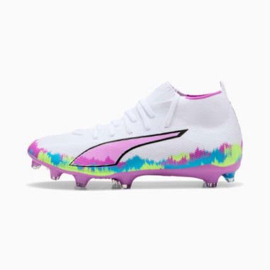 ULTRA 6 MATCH+ BRILLIANCE FG/AG Women's Football Boots in White/Fizzy Apple/Bright Aqua, Size 10.5, Textile by PUMA Shoes