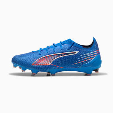 ULTRA 6 ULTIMATE FG Football Boots Unisex in Ultra Blue/White/Glowing Red, Size 11, Textile by PUMA Shoes