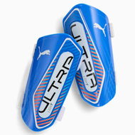 Detailed information about the product ULTRA Light Football Strap Shinguards in Ultra Blue/White/Glowing Red, Size XS, Polyester/Polyamide/Rubber by PUMA