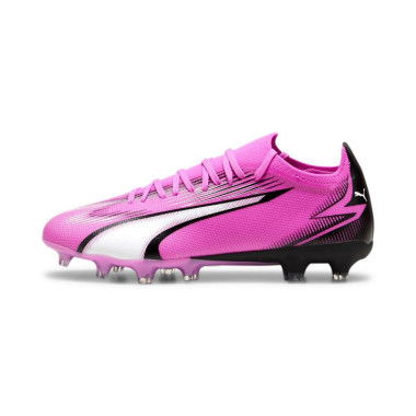 ULTRA MATCH FG/AG Unisex Football Boots in Poison Pink/White/Black, Size 11, Textile by PUMA Shoes