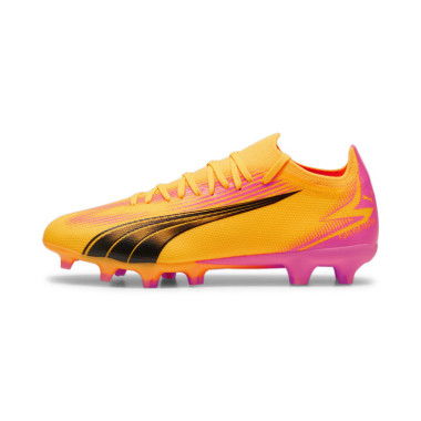 ULTRA MATCH FG/AG Unisex Football Boots in Sun Stream/Black/Sunset Glow, Size 8, Textile by PUMA Shoes