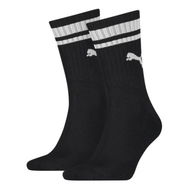 Detailed information about the product Unisex Crew Heritage Stripe Socks 2 pack in Black, Size 3.5